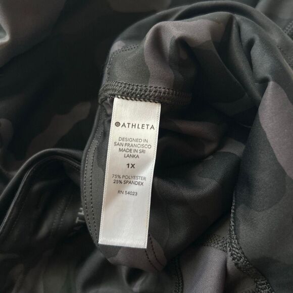 Athleta 1X Black Camo Print Leggings | High Rise Sculpting Activewear - Picture 4 of 11